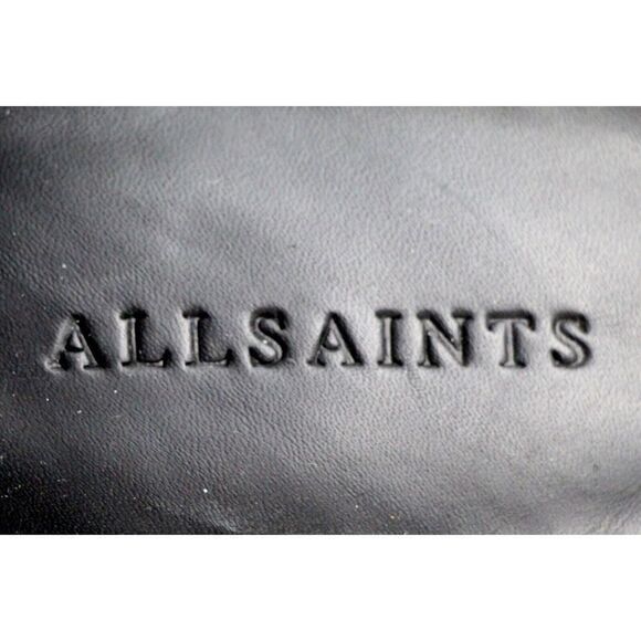 AllSaints BLACK GENUINE LEATHER SUEDE HIGH HEEL OPEN TOE STRAPPY SANDALS Sz 40 - Picture 7 of 11